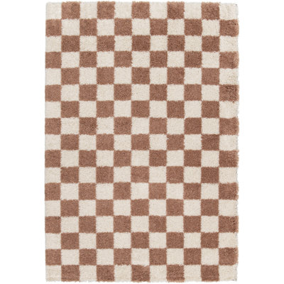 Chequered Shag Area Rug