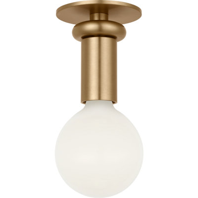 Drew And Jonathan Vincent 5" Casual Dimmable 1-Light Ceiling Light In Satin Brass