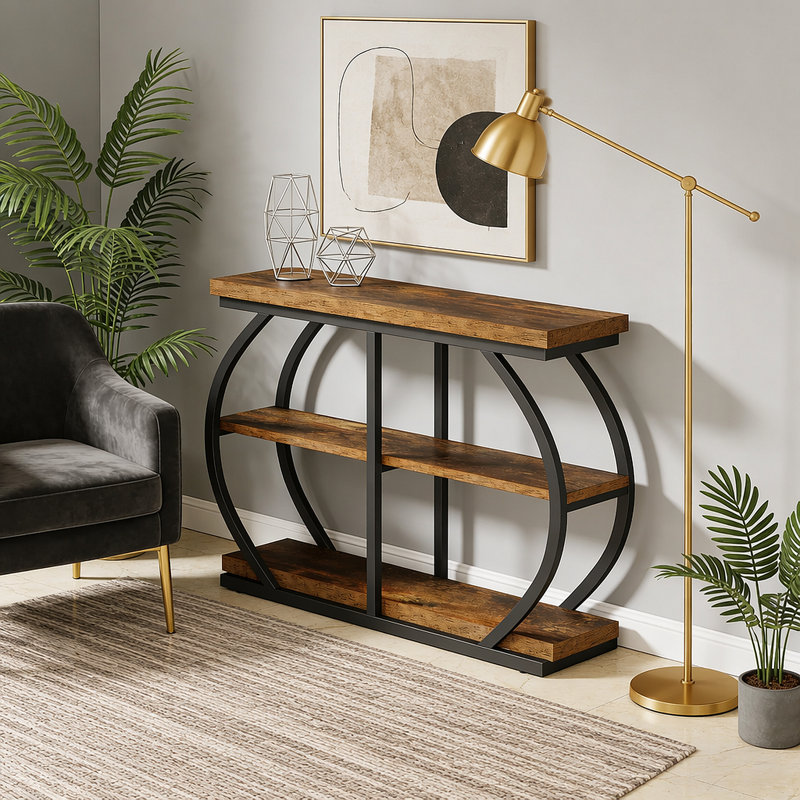 Grande table de rangement pour hall d'entrée et console