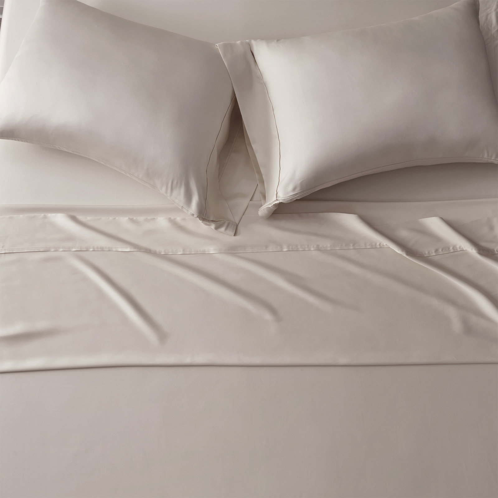 Cotton Tencel Sheet Set, Beige Sand, King Sheet Set with 3 Additional Pieces