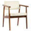 Chaise de salle à manger avec accoudoirs en simili cuir et tissu Hisaw-1873006092-1870839375