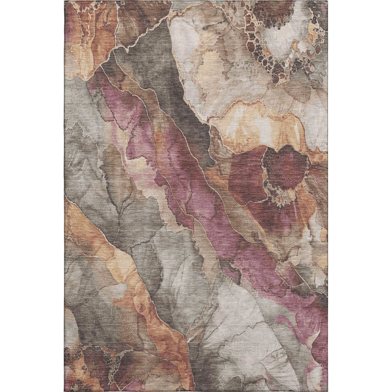Tapis floral Premium Lavlin lavable à la machine AMF1787, Rectangle 10 pi x 14 pi
