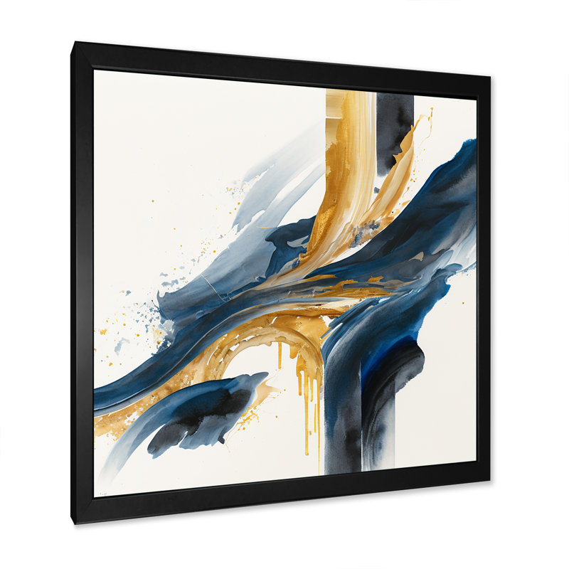 Stylish Spiral Abstract VI - Peinture sur toile, Cadre photo noir, H 16 po x l 16 po x P 1 po