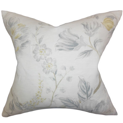 Coussin décoratif en lin floral ivria