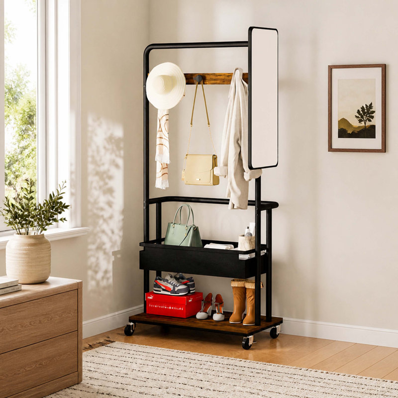 Iron Freestanding 3 - Hook Coat Rack