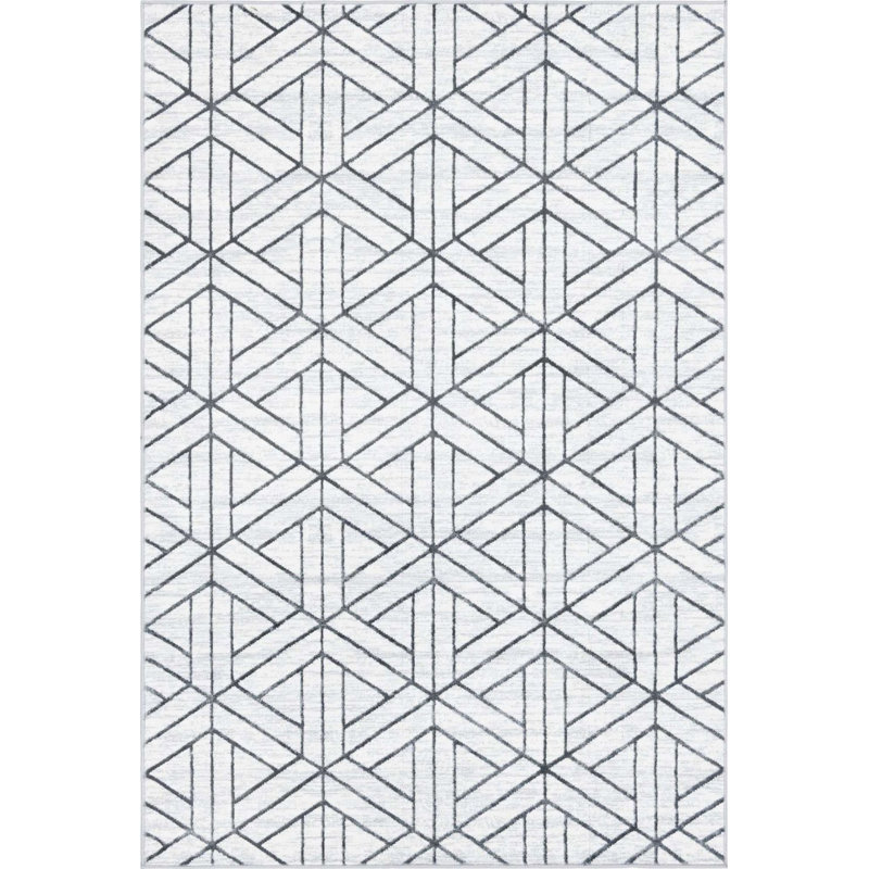 Tapis contemporain Clidy couleur os, Rectangle 6 pi x 9 pi