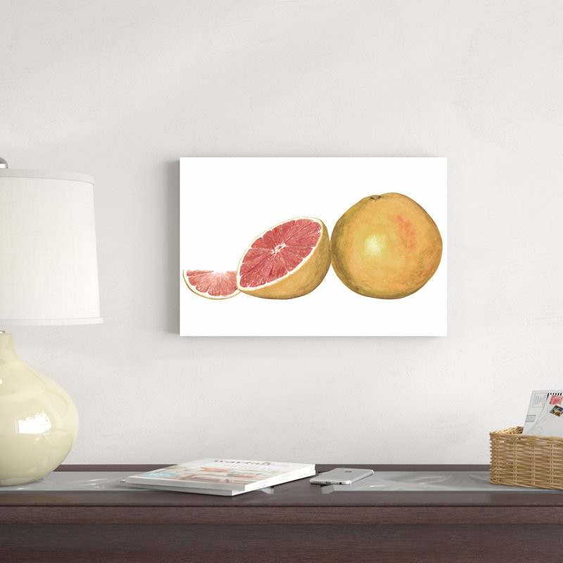 Watercolour Grapefruit by Michael Willett - Wrapped Canvas Art Prints, 30cm H x 46cm W