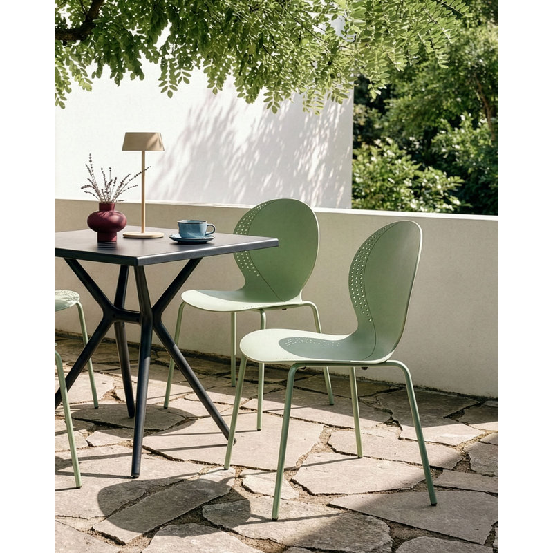 Stackable Outdoor Patio Dining Side Chair, Green