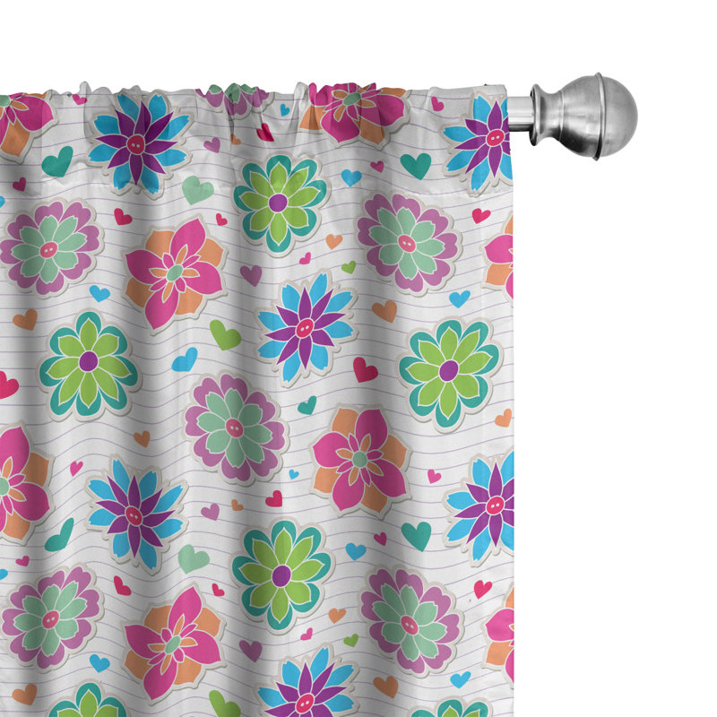 Retro Semi-Sheer Rod Pocket Sliding Panel, 28" x 84"