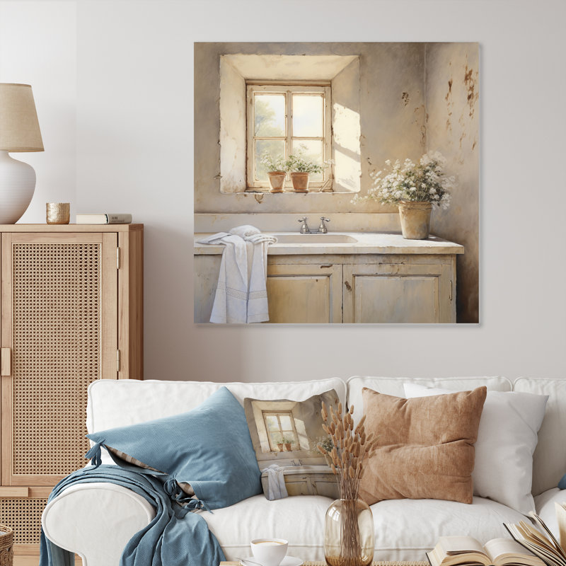 Farmhouse Laundry Charm IV - Art mural en métal pour salle de bain, H 23 po x l 23 po x P 1 po