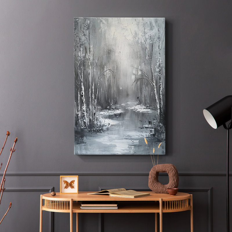 Paysages série Lxxxi - Toile tendue avec châssis de qualité supérieure - Prêt à être accroché, H 18 po x l 12 po