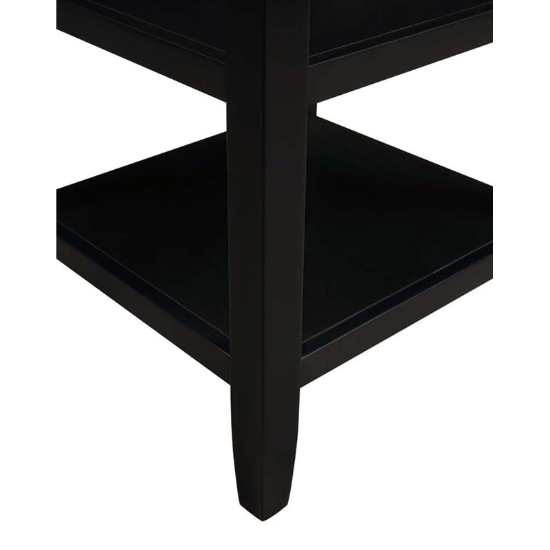 Morphew 24" Tall End Table with Storage, Black