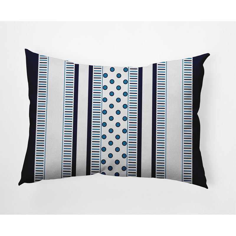 Outdoor Reversible Throw Pillow, Navy 