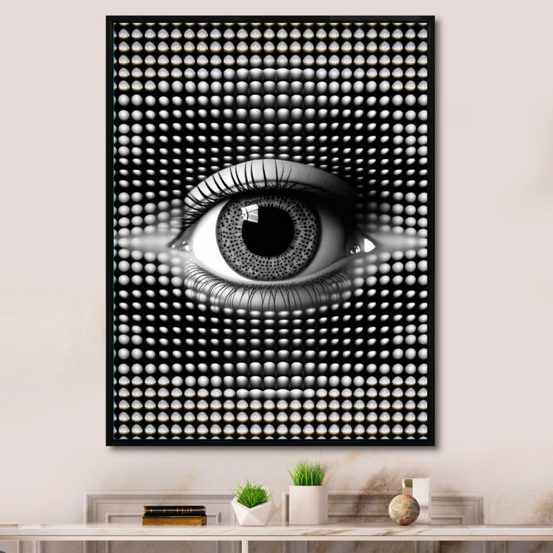 «Dany Eye In Circular Infinity III», reproduction sur toile, H 20 po x l 12 po x P 1 po, Cadre flottant noir