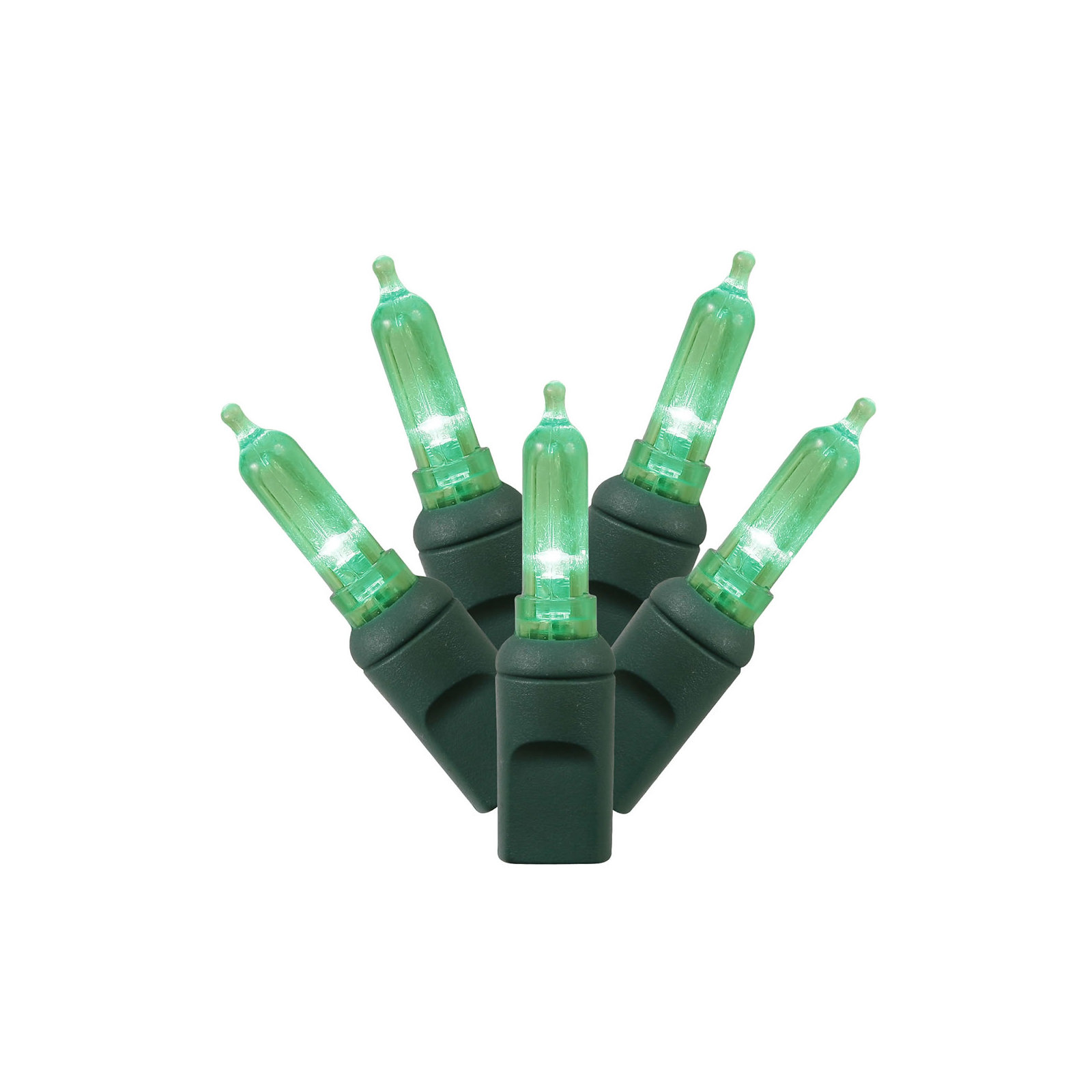 Italian LED Single Mold Christmas Light Set, Green