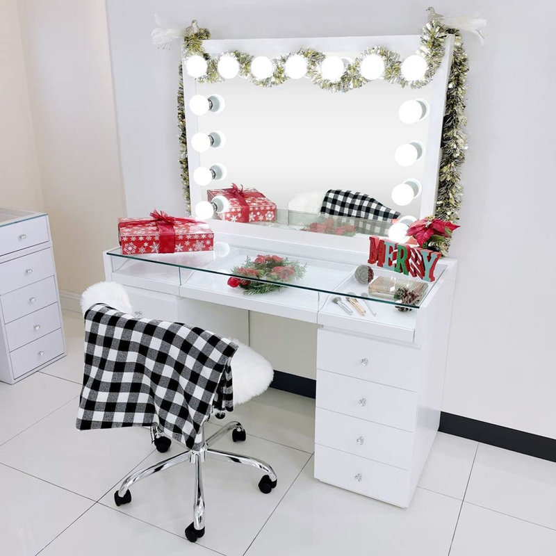 Miroir de maquillage 15 lumières Starlight Pro, Blanc
