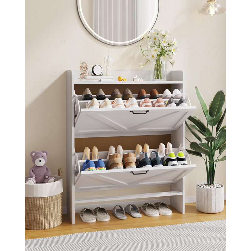 16 Pair Flip Down Shoe Storage