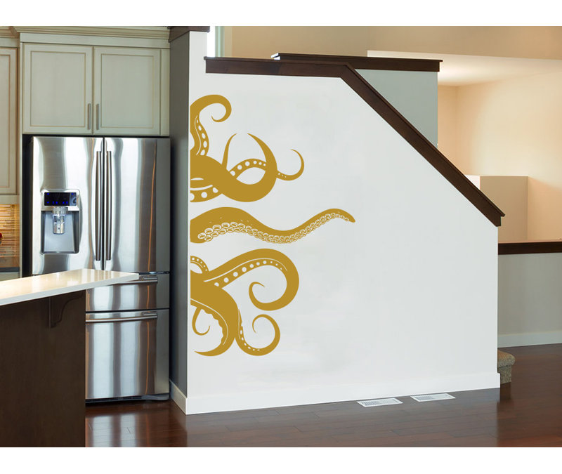 Adhésif décoratif Octopus Kraken Tentacles, Or
