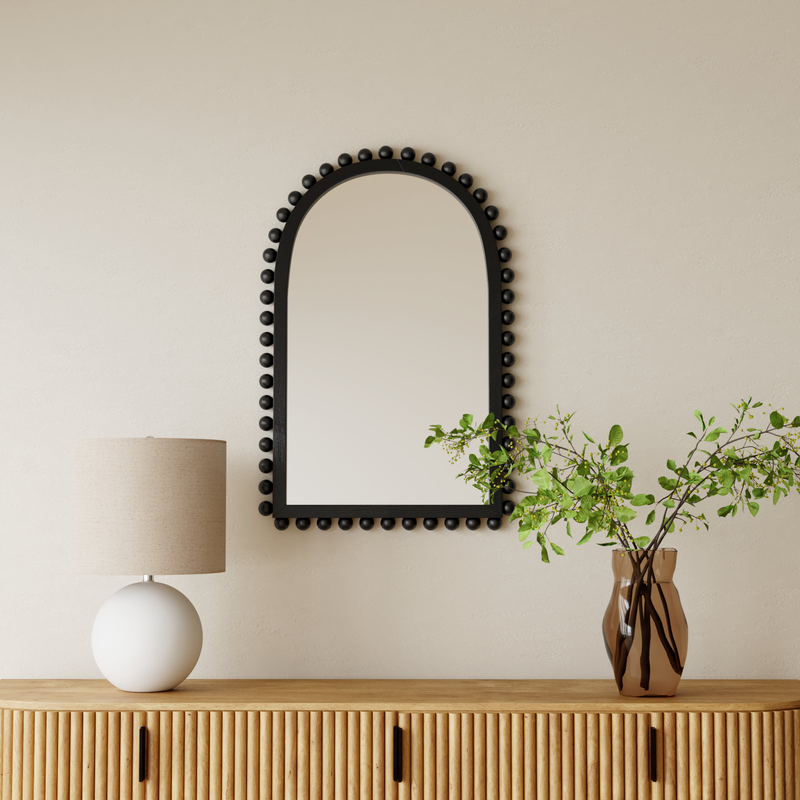 Waltham 23" Accent Mirror, Black