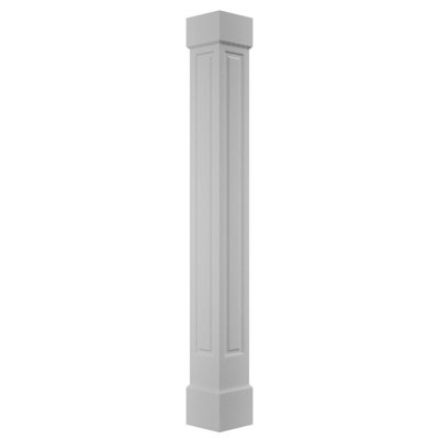 Ensemble de colonne surélevée carrée classique non-effilée en PVC Craftsman, Mission Capital et Mission Base