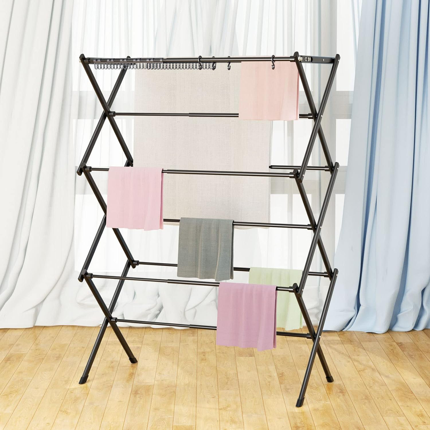 Rebrilliant Iron Foldable Accordion Drying Rack Wayfair Canada