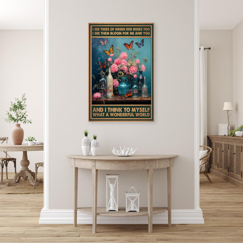 «Leshae Flowers What A Wonderful World», reproduction sur toile, H 20 po x l 16 po x P 1,25 po