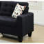 Polyfibre noir moderne, avec coussin et coussin inclus pour l'espace
