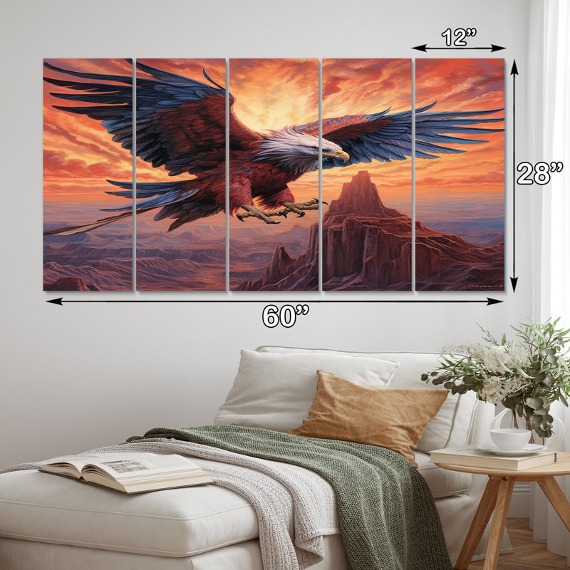 Eagle Prophecy - Animals Eagle Wall Decor - 5 Equal Panels