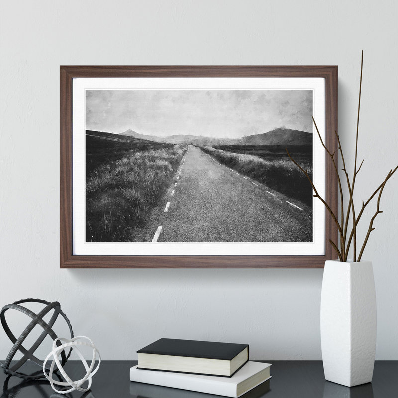 The Open Road Vol.2 - Picture Frame Graphic Art, Walnut Framed, 27cm H x 36cm W x 2cm D
