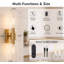 Ensemble de 2 appliques murales dorées à piles avec télécommande, 12 000 mAh rechargeables, lampes murales à intensité variable sans fil pour chambre à coucher, salon, salle de bain, couloir, entrée, escalier-589632575-591022045