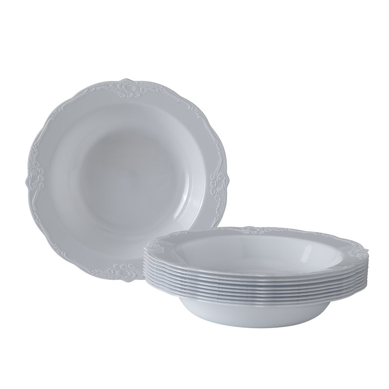 Bol à soupe jetable en plastique Ansgar, Blanc