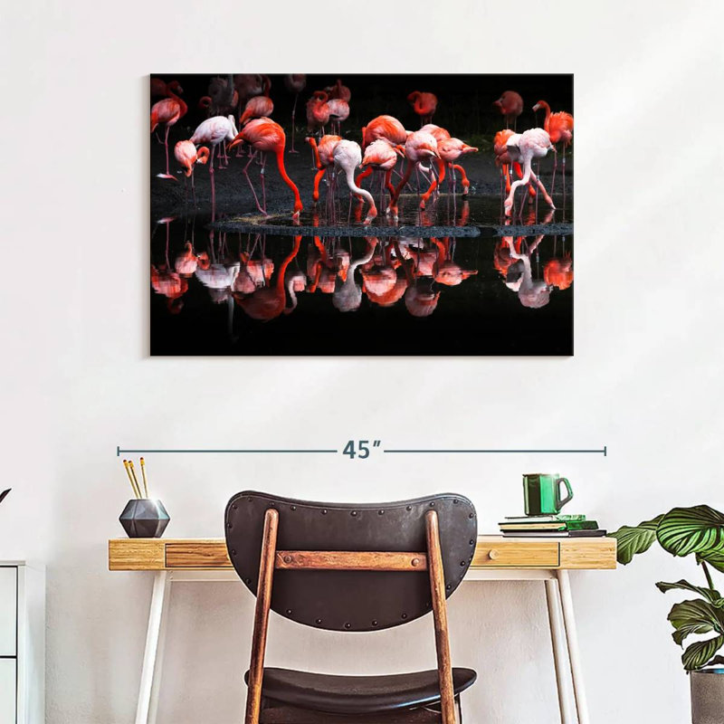 Flamingo Reflections, 26" H x 39" W