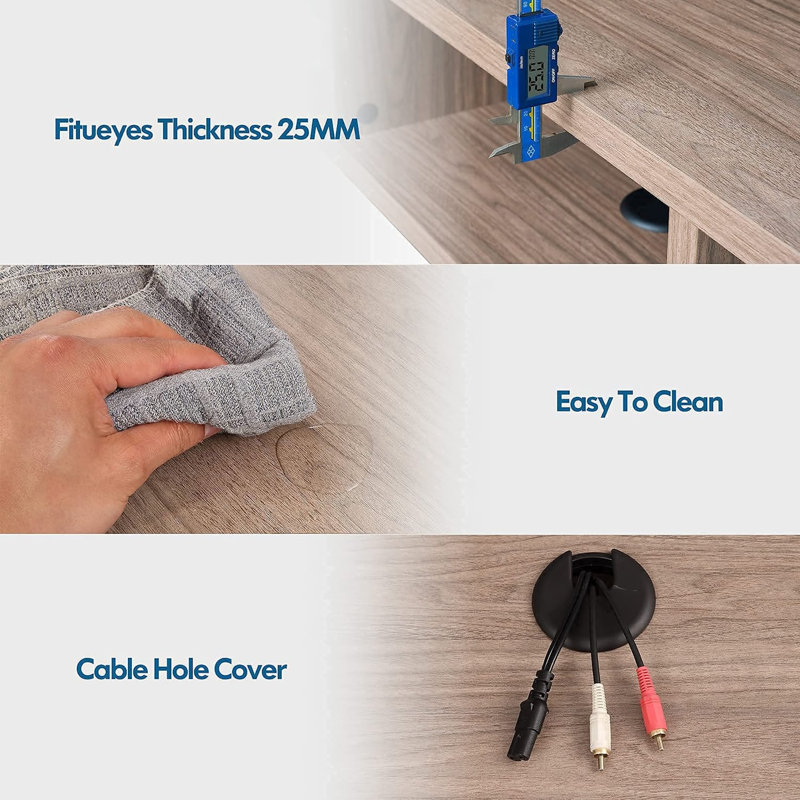 Meuble télé Charnece pour téléviseur de 70 po ou moins, Grey/Blue Light