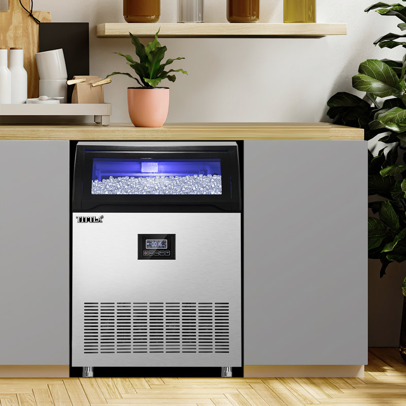 24.3 In. 260 Lbs. Built-in Ice Maker with 55 Lbs. Storage Bin, Flip-Up Door, Scoop, and Water Filter in Stainless Steel