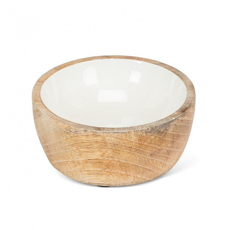 Bol décoratif blanc brillant, White/Brown