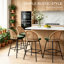 Swivel Upholstered Chenille Bar Stool-1646054772