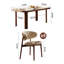 Ensemble de table de salle à manger rectangulaire moderne en faux marbre-103557822