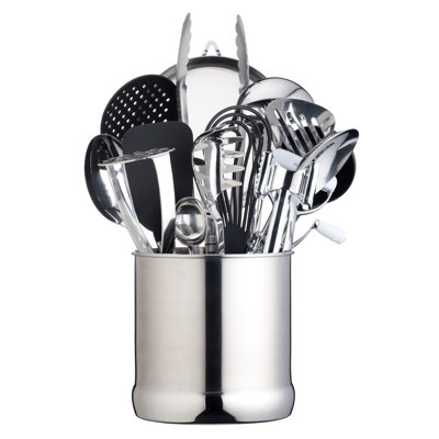 Stainless Steel Cylinder Utensil Crock