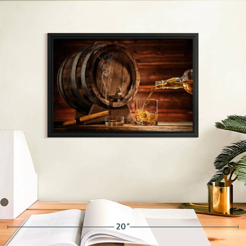 Yarlin Whiskey Barrel Dispenser, 9" H x 13" W