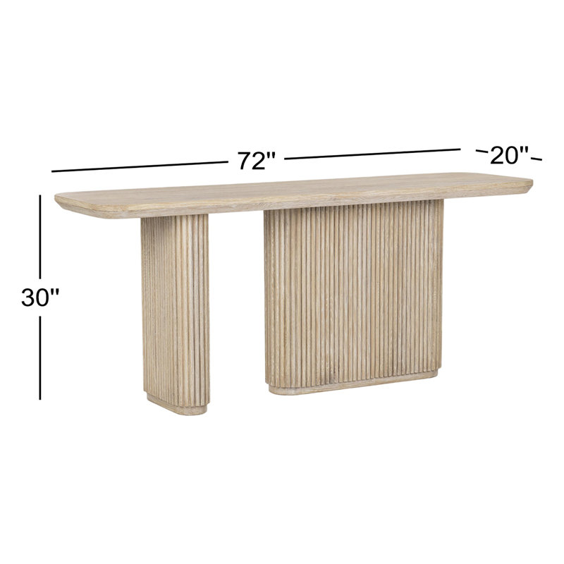 Vander 72'' W Solid Wood Console Table, Cream Washed