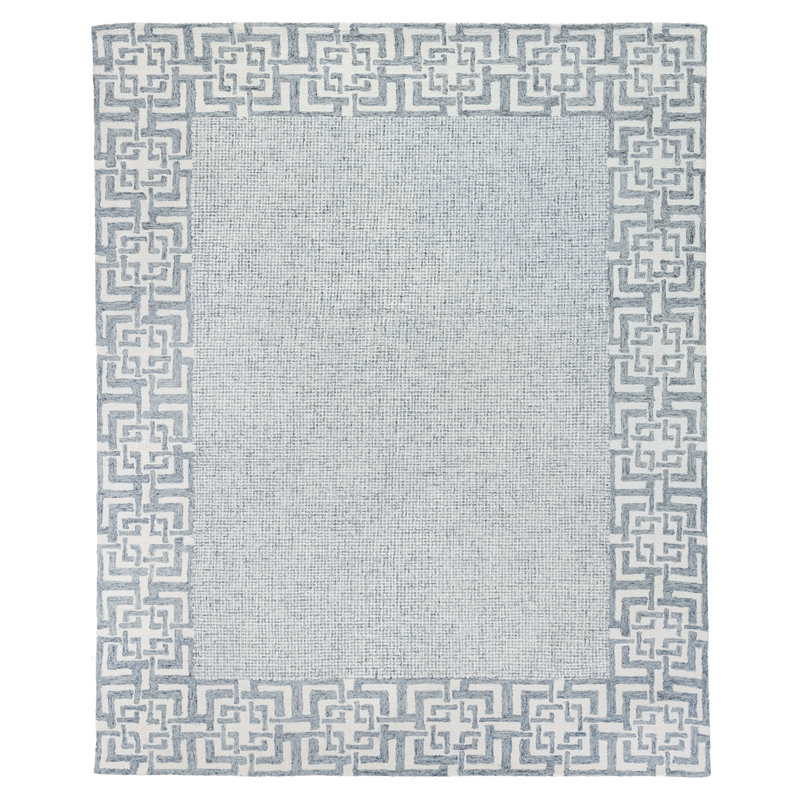 Caprice Oriental Handmade Wool Aqua Area Rug, Aqua/Silver, Rectangle 12' x 15'