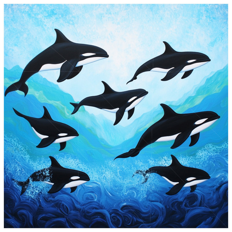 Coussin Orca, 16 po x 16 po