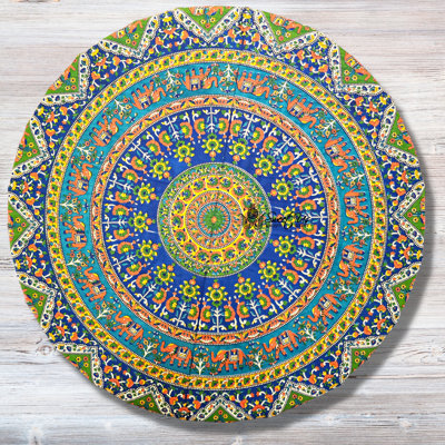 Mnatsagan Floral 100% Cotton Tablecloth Round