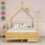 Cadre de lit double pour enfants, lit Montessori avec 2 tiroirs de rangement, lit double en bois avec tête de lit, aucun sommier requis, assemblage facile, naturel-130773221-130773218