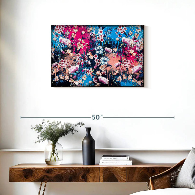 Fleurs botaniques éclaboussées Kerner, H 20 po x l 30 po