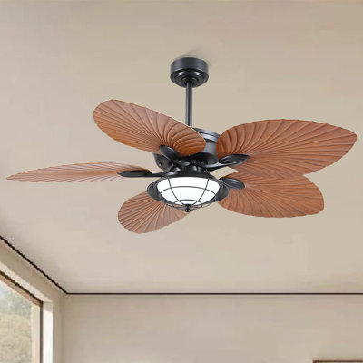 52" Tropical Leaf 5 blades Ceiling Fan With Led Lights