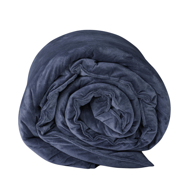 Navy Soft Plush Heavy Weight Knitted Blanket, 48" x 72"