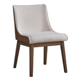Hakon Upholstered Side Chair in White and Brown