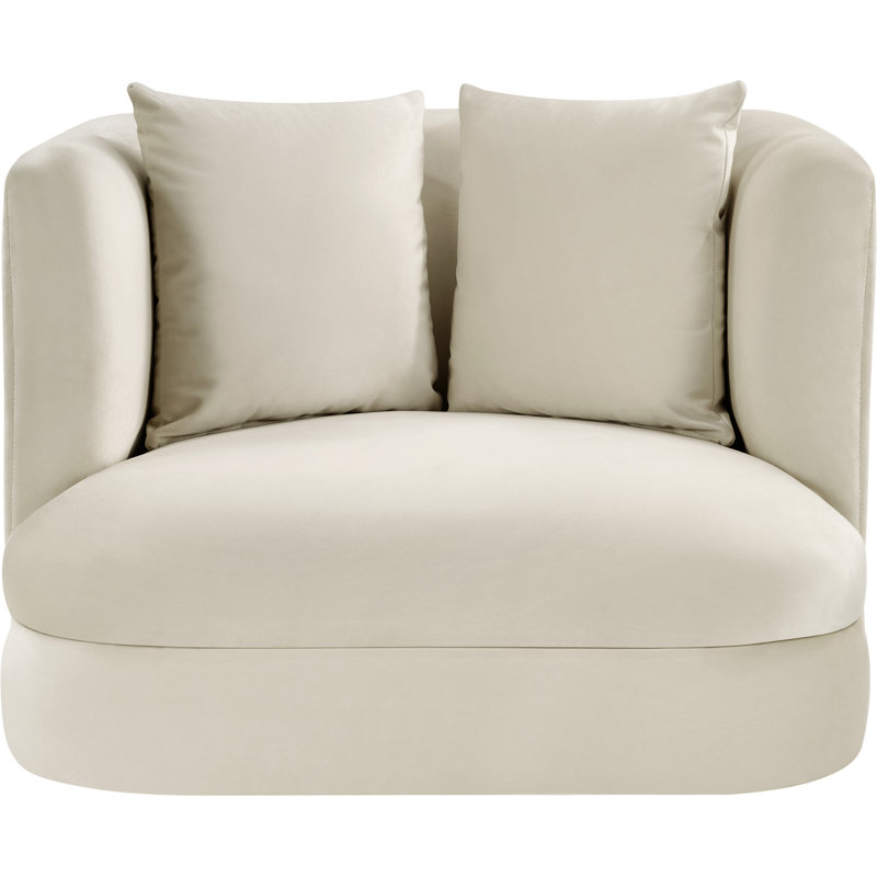 Ethalind Velvet Chair, Cream Velvet