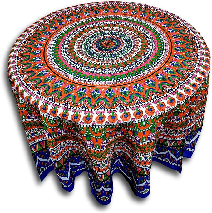 Cotton Geometric Mandala Floral Tablecloth